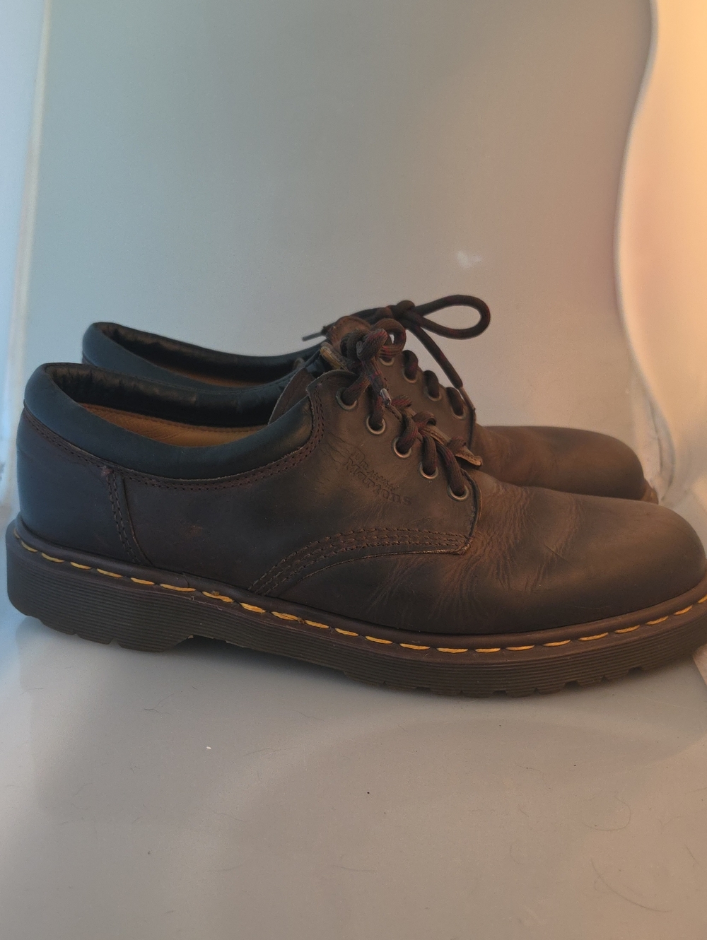 VTG Made In England Doc Martins Oxford Men's Brown Leather Lace-Up Casual Shoe